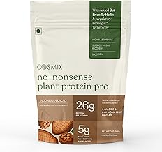 Cosmix No-Nonsense Plant Protein Pro | 26g Protein/Serve | Indonesian Cacao | Yeast Powered Plant-Based Protein | PDCAAS of 1 | Light On Gut, Superior Muscle Recovery - 1kg