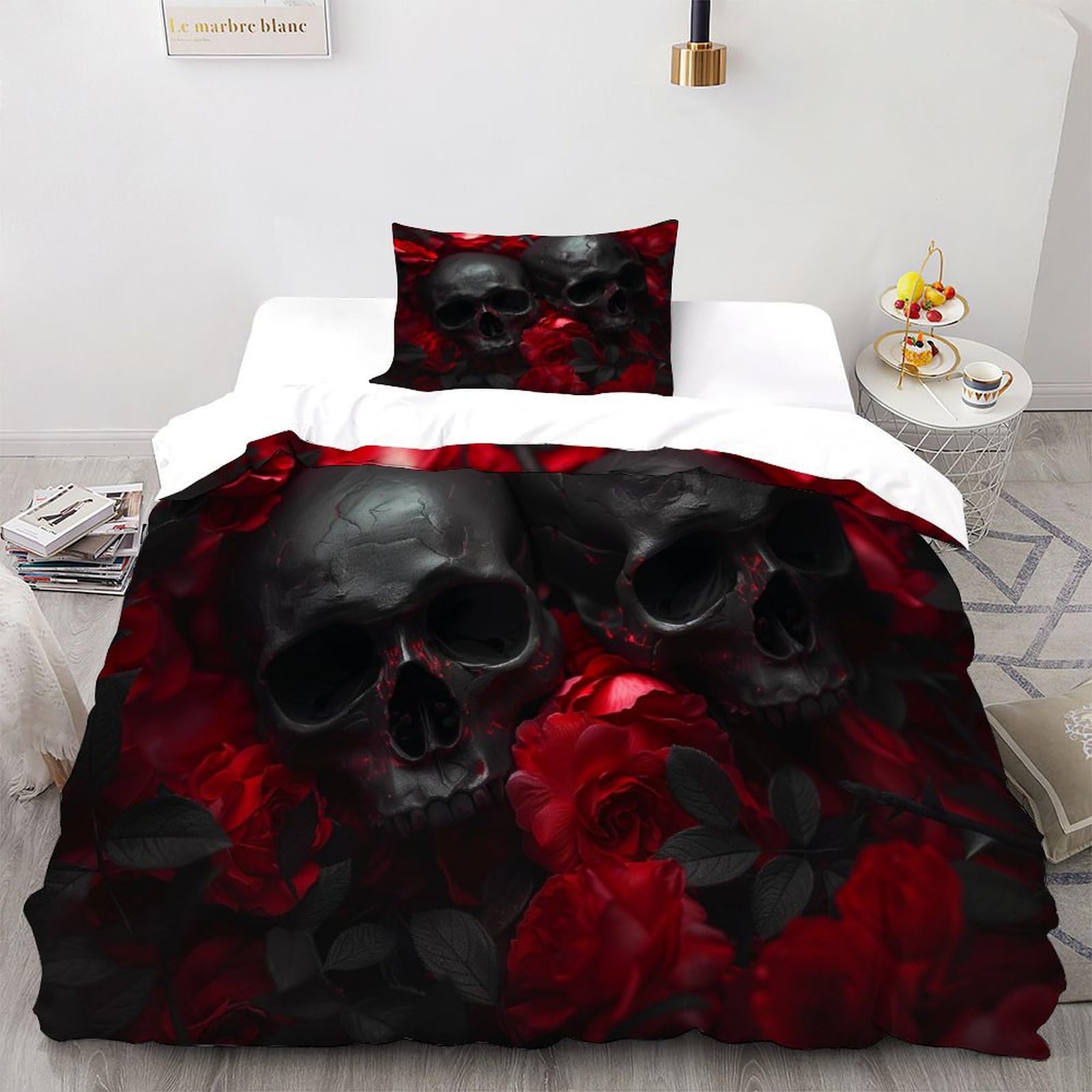 Housse de couette gothic en microfibre premium avec taies d'oreiller assorties