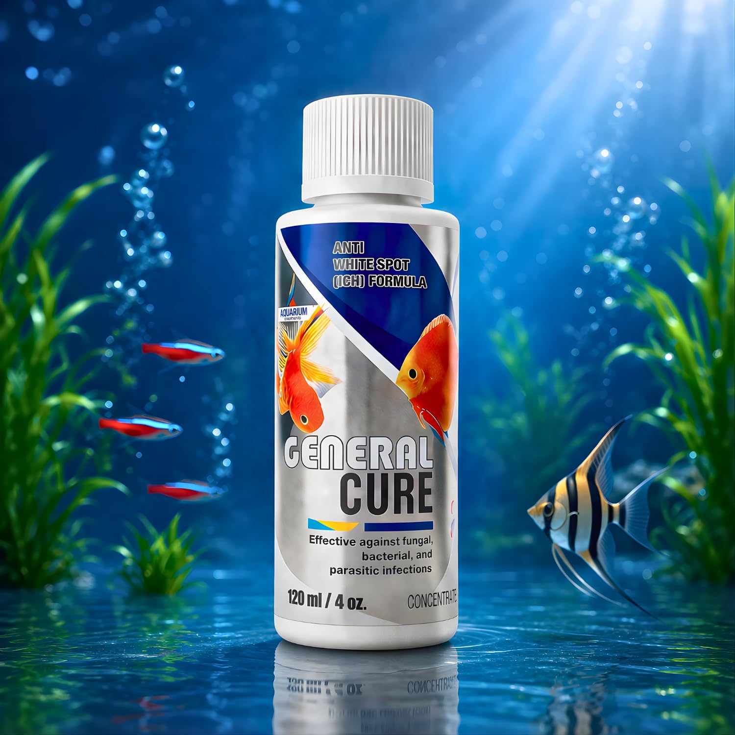 Aquatic Remedies 120 ML General Cure Fish Care with Anti White Spot Formula for Freshwater Fish | Safe for All Aquatic Animals-image-39