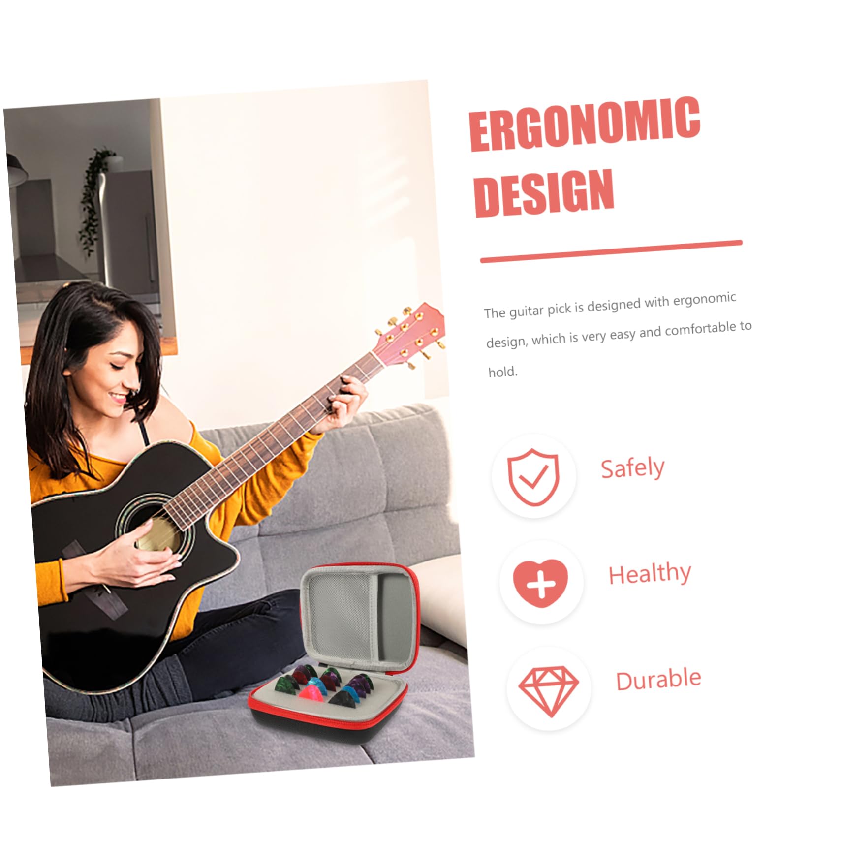 TOYANDONA 2sets Plettri Per Chitarra Con Contenitore Organizer Plettri Misti Design Ergonomico Per Strumming Confortevole e Duraturo