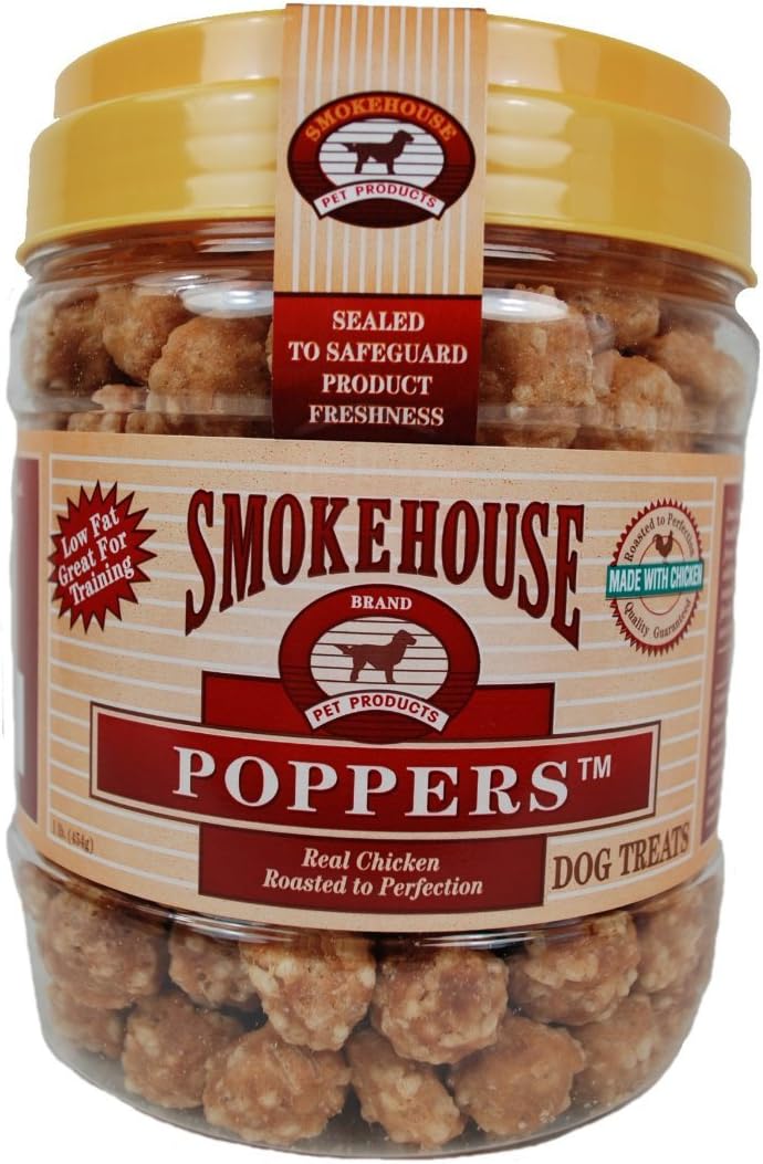 Smokehouse 100-Percent Natural Chicken Poppers Dog Treats