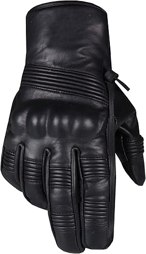 Jackets 4 Bikes Guantes de motocicleta para hombre, de cuero de primera calidad, protectores de calle, con gel, acolchados, guantes de motociclista,