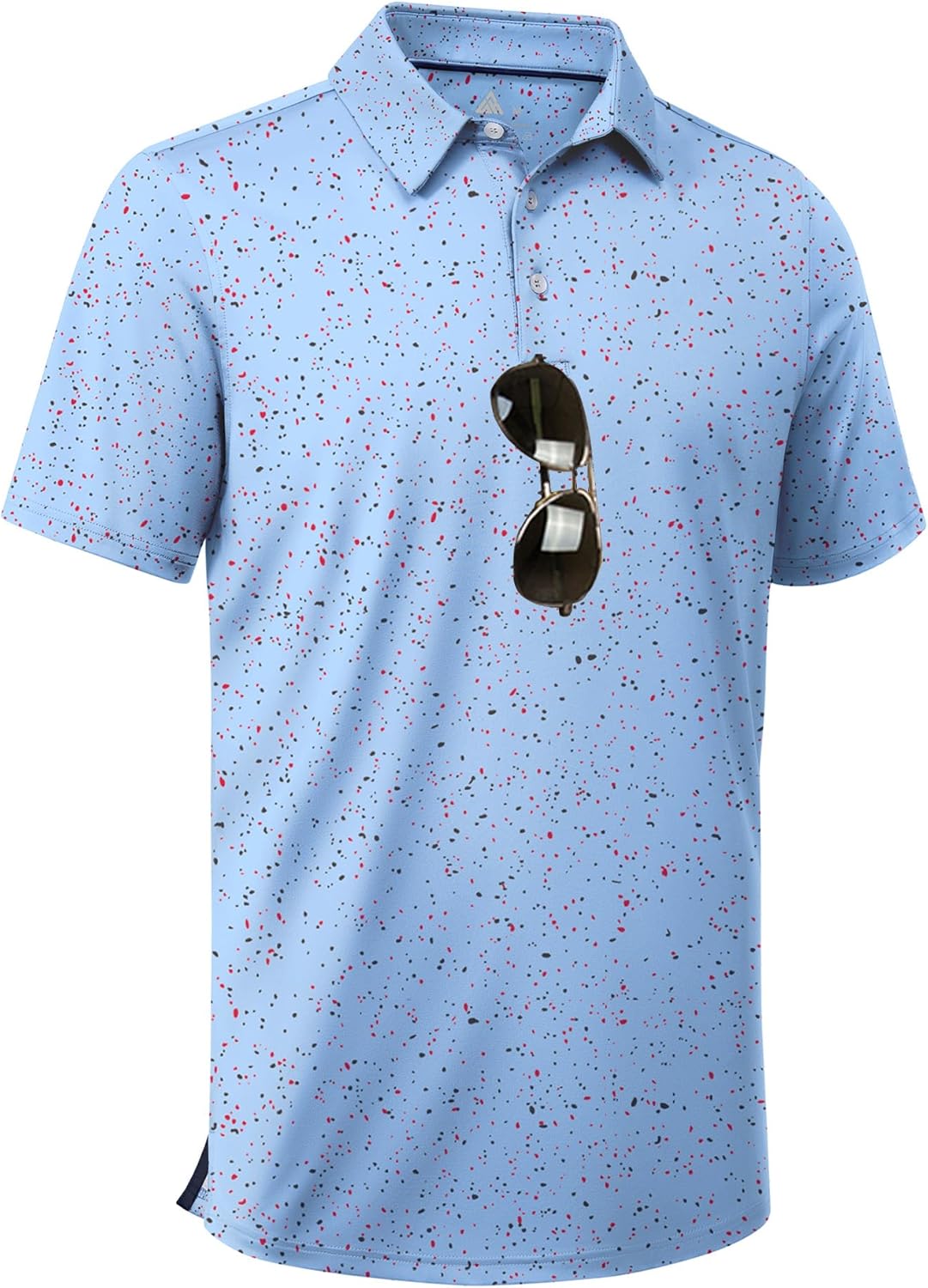 ZITY Men's Golf Shirts Short Sleeve Moisture Wicking Performance Print Patterns Casual Collared Golf Polo Shirt for Men