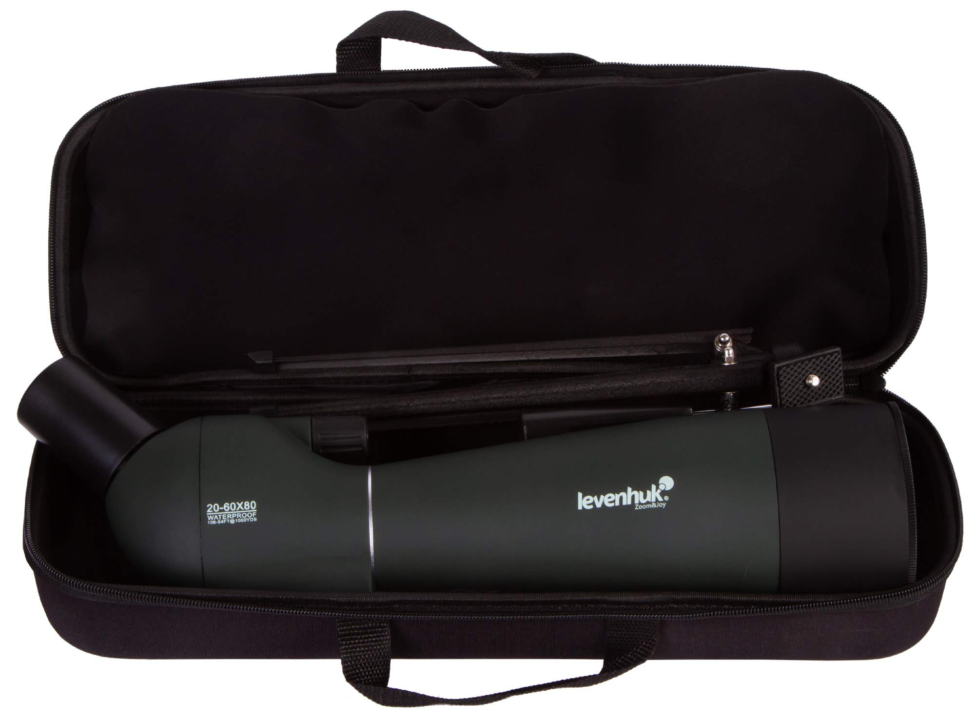 Catalejo Portátil Levenhuk Blaze Base 80 con Óptica de Vidrio BK-7, Trípode Metálico de Mesa y Estuche, para Observar la Vida Silvestre, y Paisajes Urbanos y Naturales