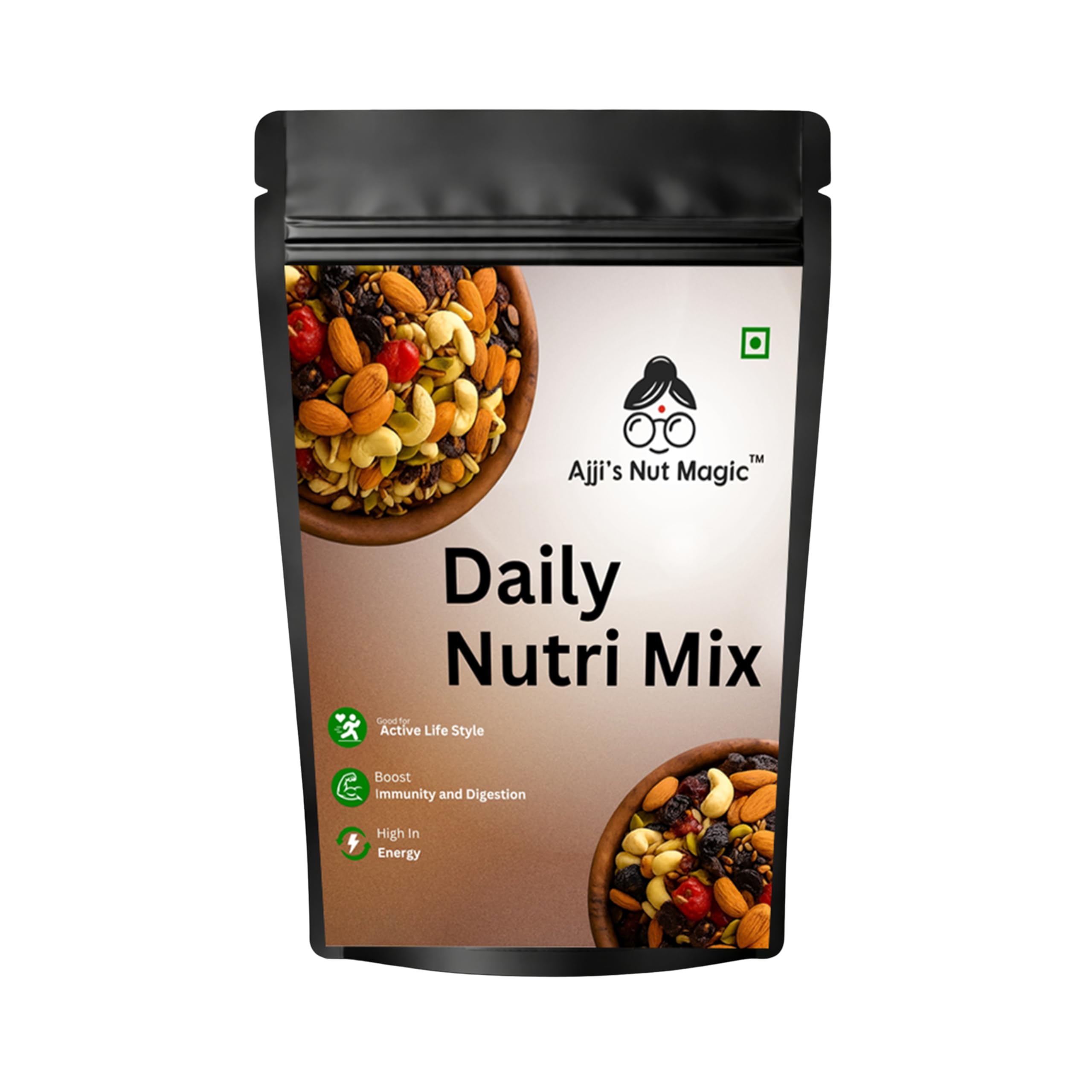 Ajji's Nut Magic Daily Nutri Mix | Mixed Dry Fruits Trail Mix 200g | Dry fruit mix, nuts and seeds, trail mix, natural & roasted, premium daily nutrition snack, no additives-image-18