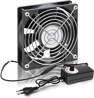 RUIZHI 120mm 12V Ventilador para PC - Velocidad de Viento Ajustable, Ventilador de Pc, ventilador AC 220V - 240V, 2750RPM, ventiladors de PC Portátil para TV, Radio, Router, Ventiladors Dual