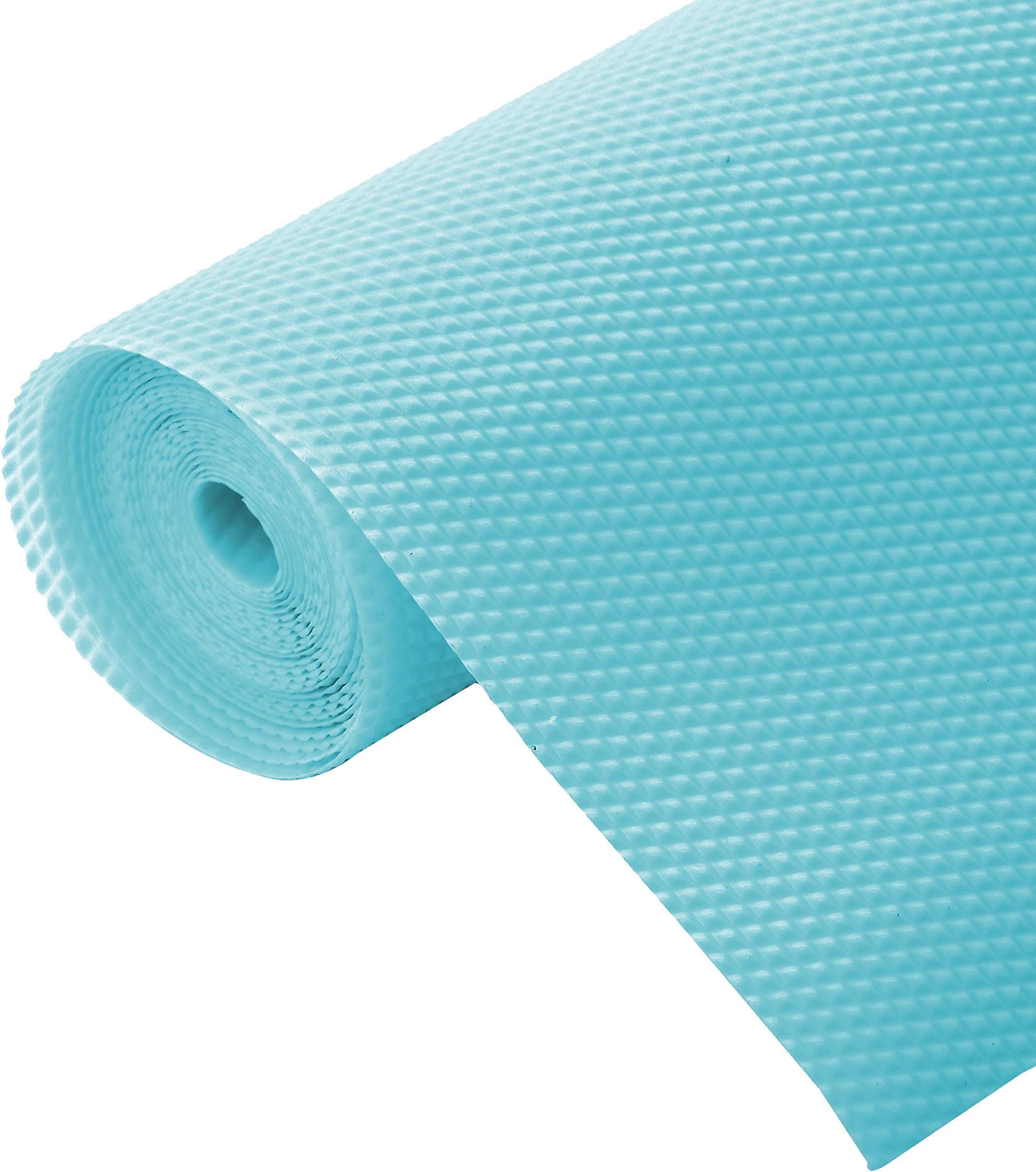 ElastPro (45 cm X 5 m X Pack of 3) EVA Food Grade Multipurpose Washable Anti Slip Mat/Sheet for Fridge, Shelf Liner, Table, Kitchen Drawer mat (Diamond Texture, Light Blue)