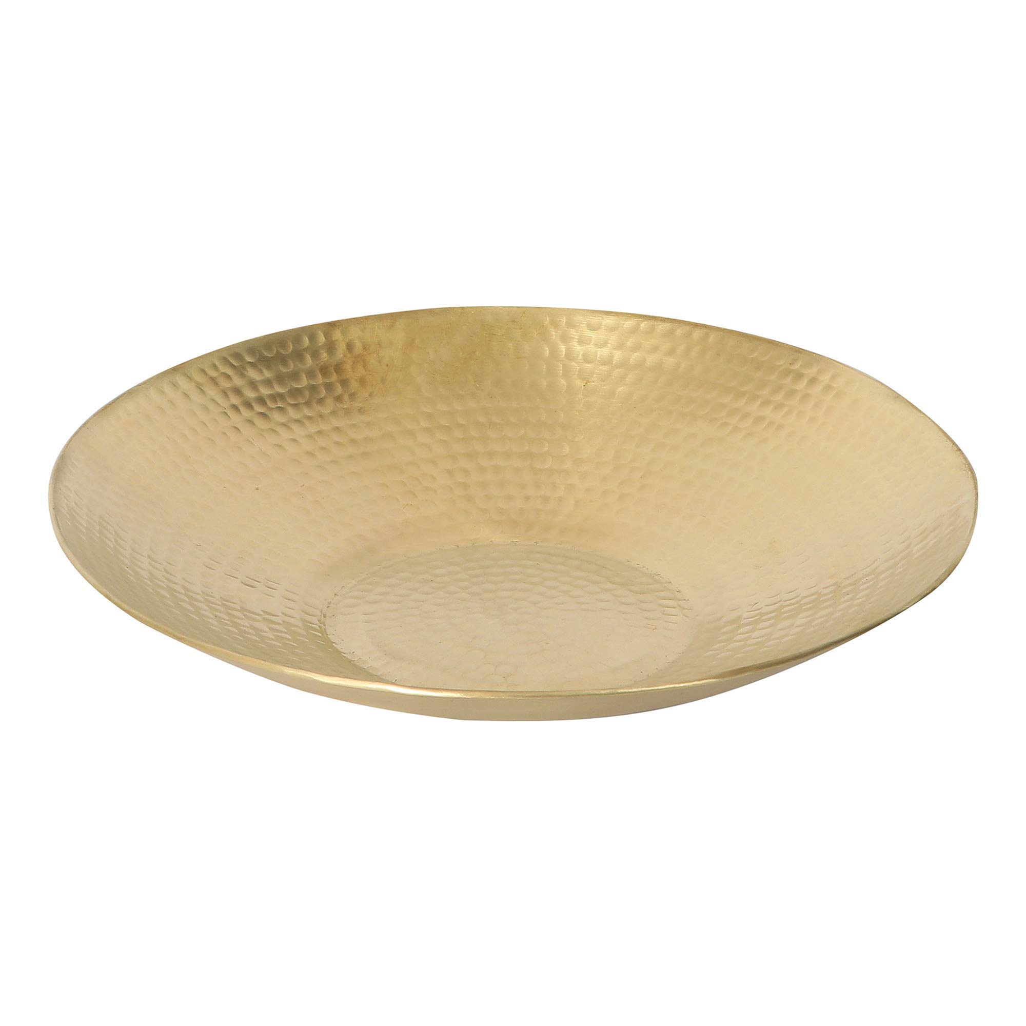De Kulture Works Handcrafted Pure Brass Fruit Platter Charger Plate Serving Tray Centrepiece 10' D (Inches) (Gold)