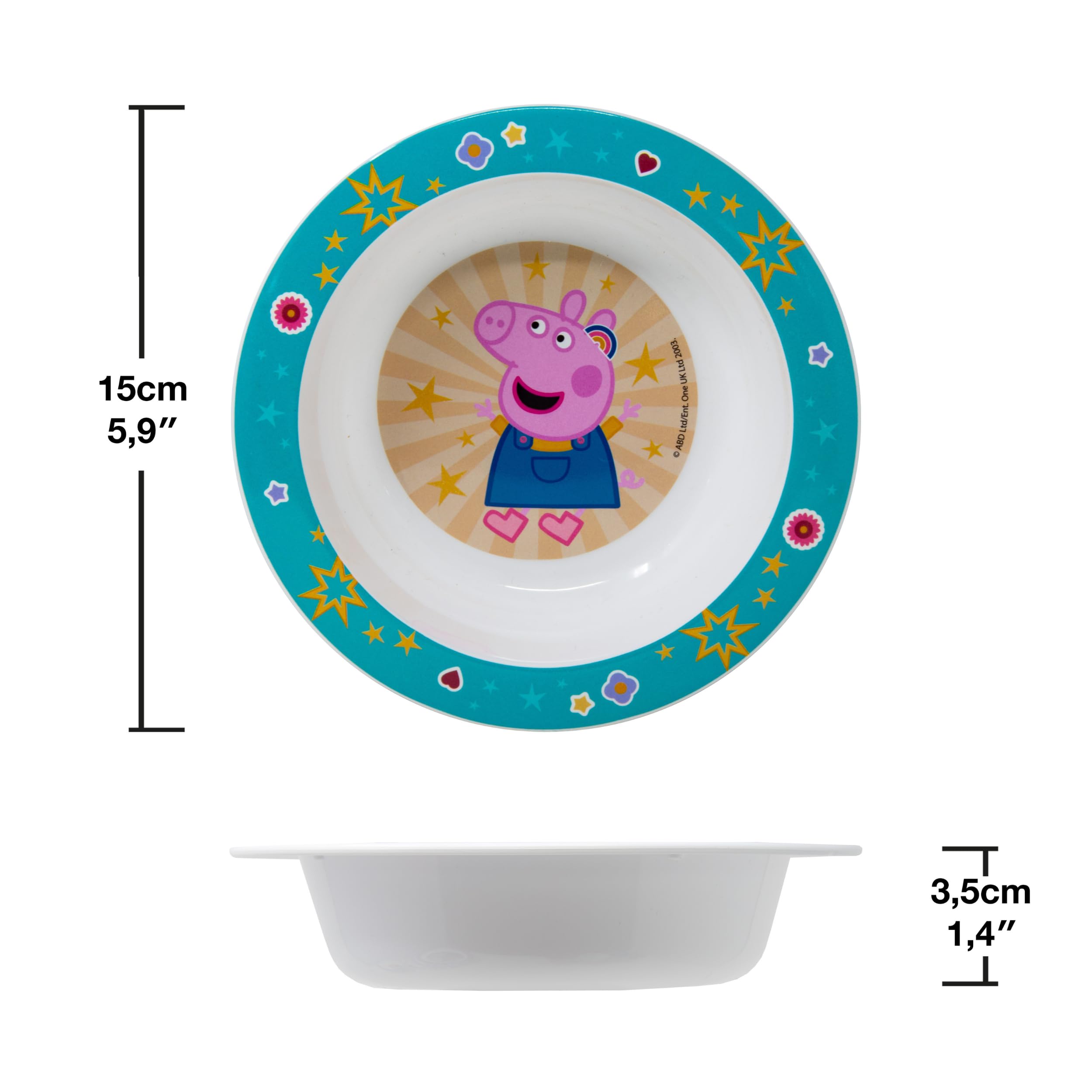 Stor Peppa Wutz Schüssel Kinder 2er Set – Frühstücksschalen für Kinder – Kunststoff Schüsseln wiederverwendbar & BPA frei – Kinderschüsseln für Müsli, Snacks & Obst