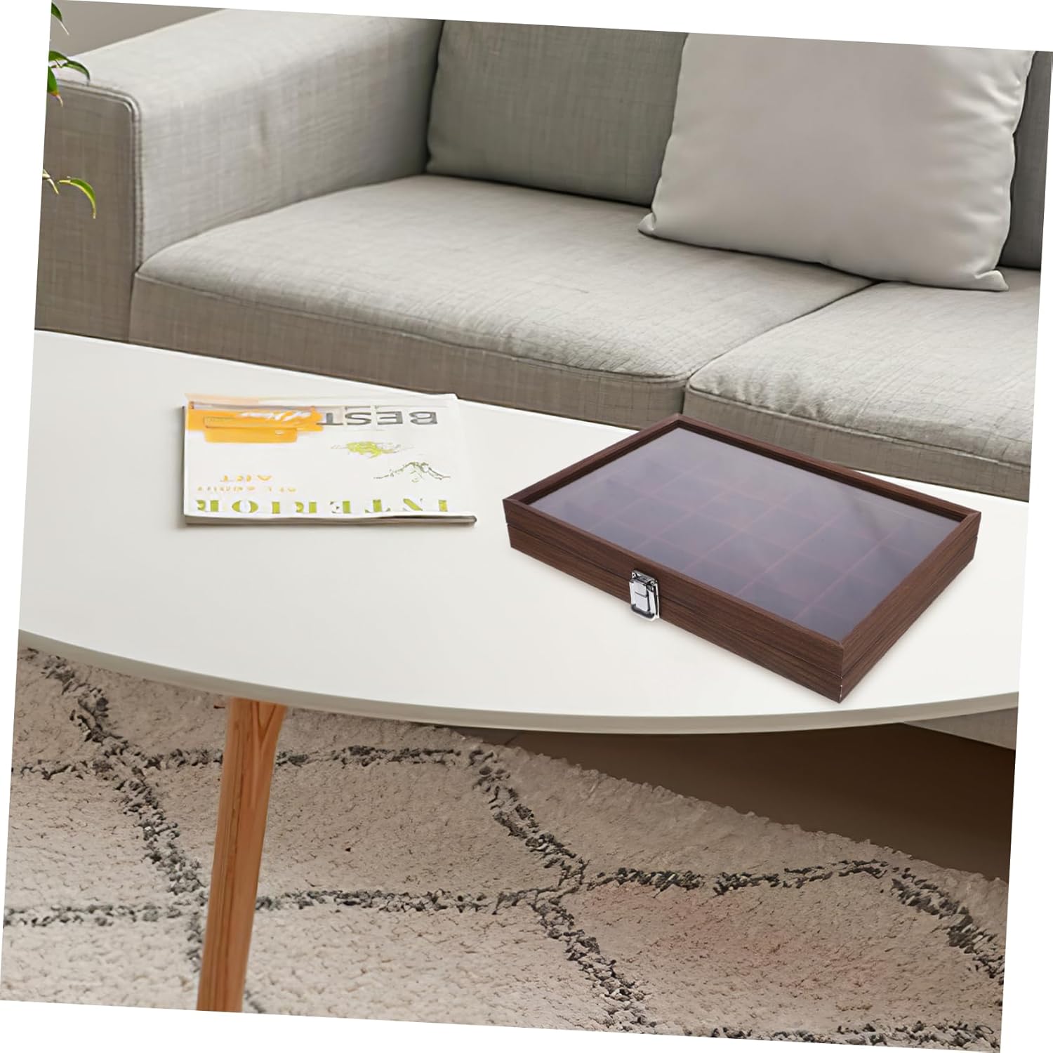 Alipis Tea Bag Holder Organizer Compartment Tea Box Lid Storage Organizer for Kitchen