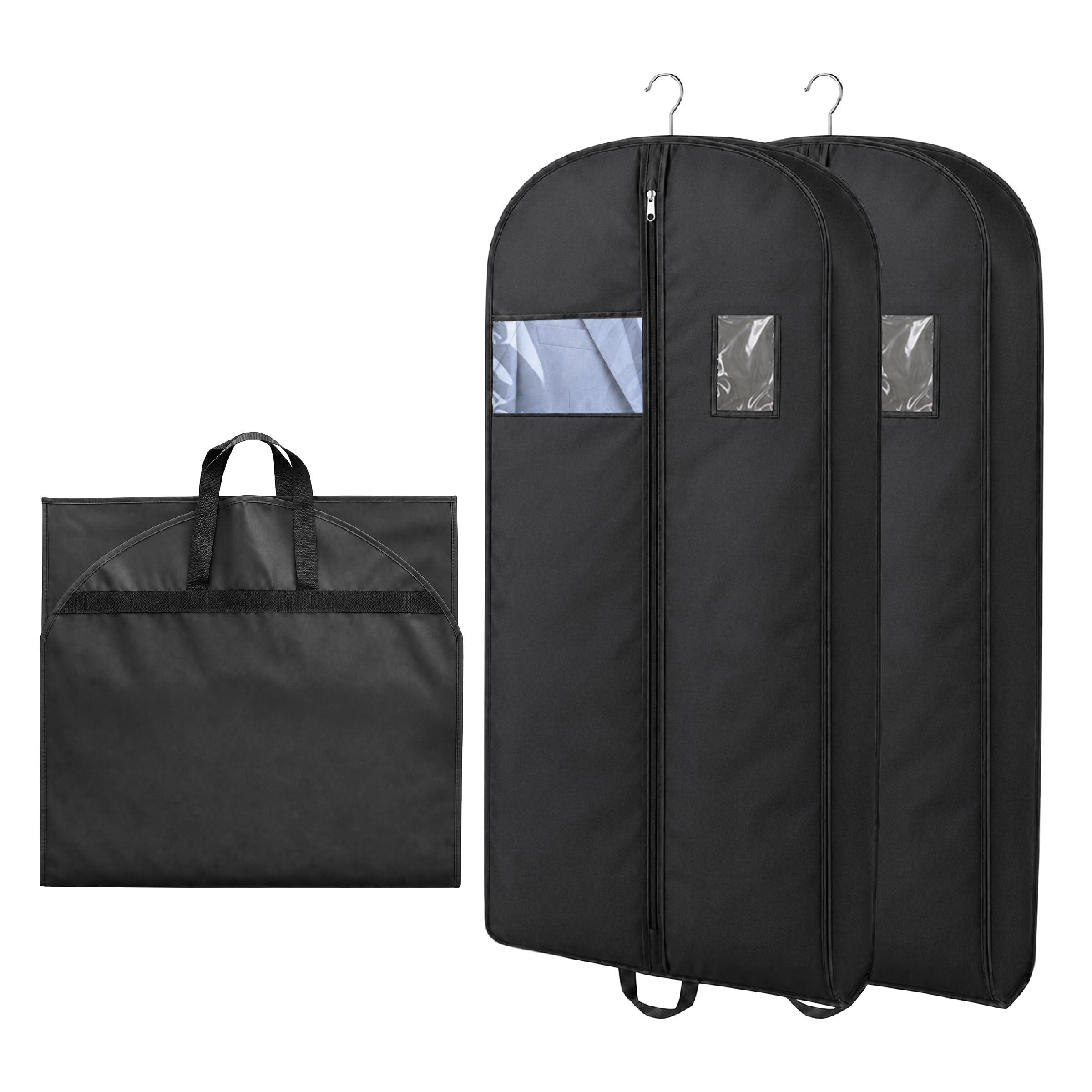 2 Pack Dress Bags Covers Long 47''(120cm), Travel Suit Covers with Handle