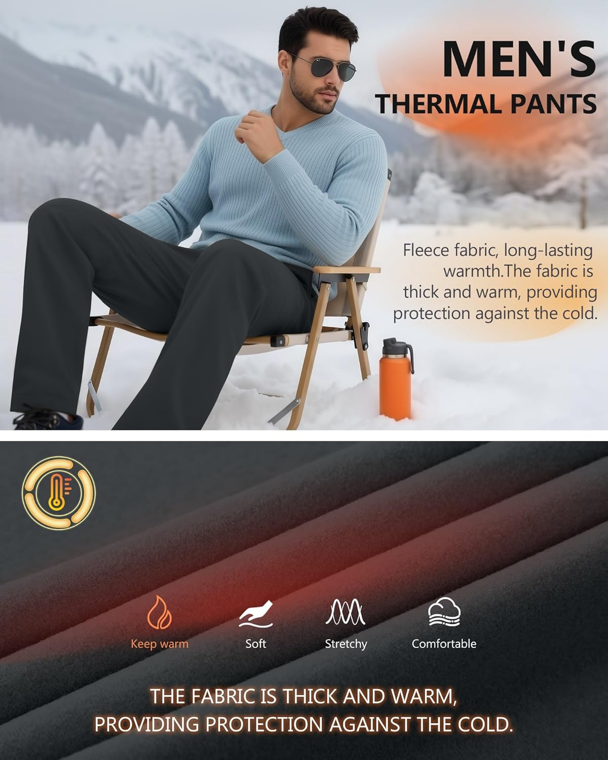 3 Pack Men's Sweatpants Fleece Open Bottom Athletic Lounge Pants Baggy Casual Drawstring Gym Joggers with Pockets - Image 2