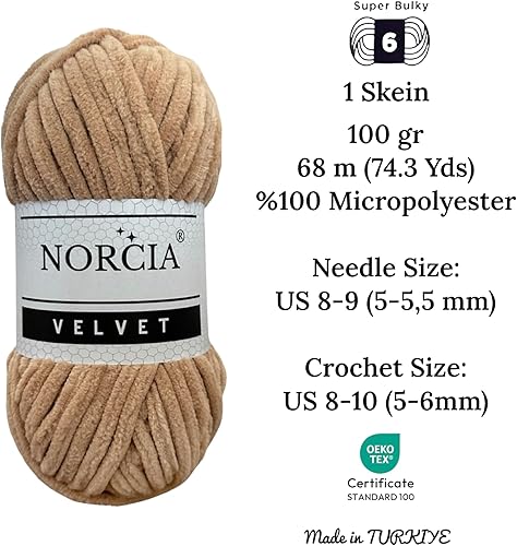 Miniatura 2 de Hilo de terciopelo suave para tejer a ganchillo, súper voluminoso, 3.53 oz (74.3 yardas) para tejer hilo amigurumi, hilo elegante para tejer