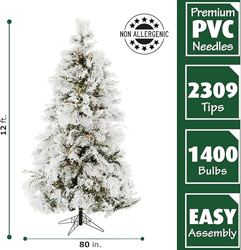 Miniatura 53 de Fraser Hill Farm - Árbol de Navidad, pino aterciopelado nevado, 10 pies LED doble multicolor y blanco cálido,Iluminación de cadena LED blanca