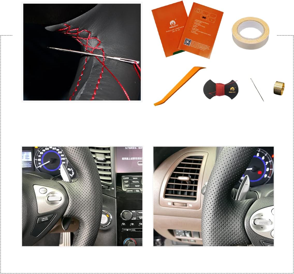 MEWANT Steering Wheel Covers Wrap for Infiniti FX FX35 FX37 FX50 QX70 for Nissan Juke Maxima Sentra