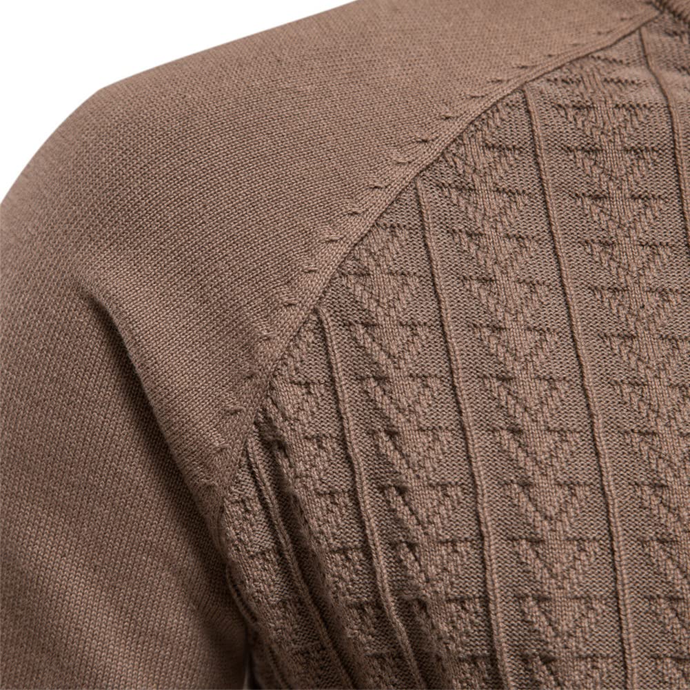 Jersey de Punto para Hombre Cálido Delgado Cuello Alto Suéter de Punto Color Sólido Básico Pullover Jerséy de Manga Larga para Otoño Invierno