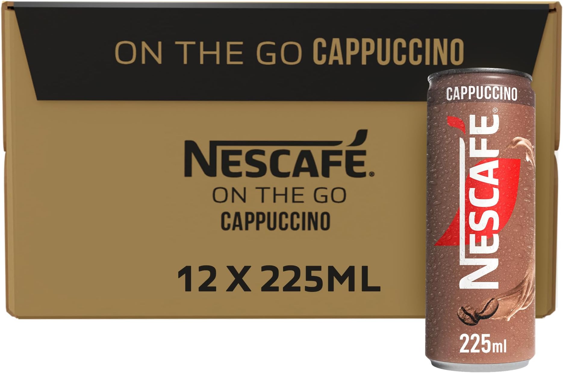 Nescafe Cappuccino Iced Coffee On-the-go 225ml, 12 Cans