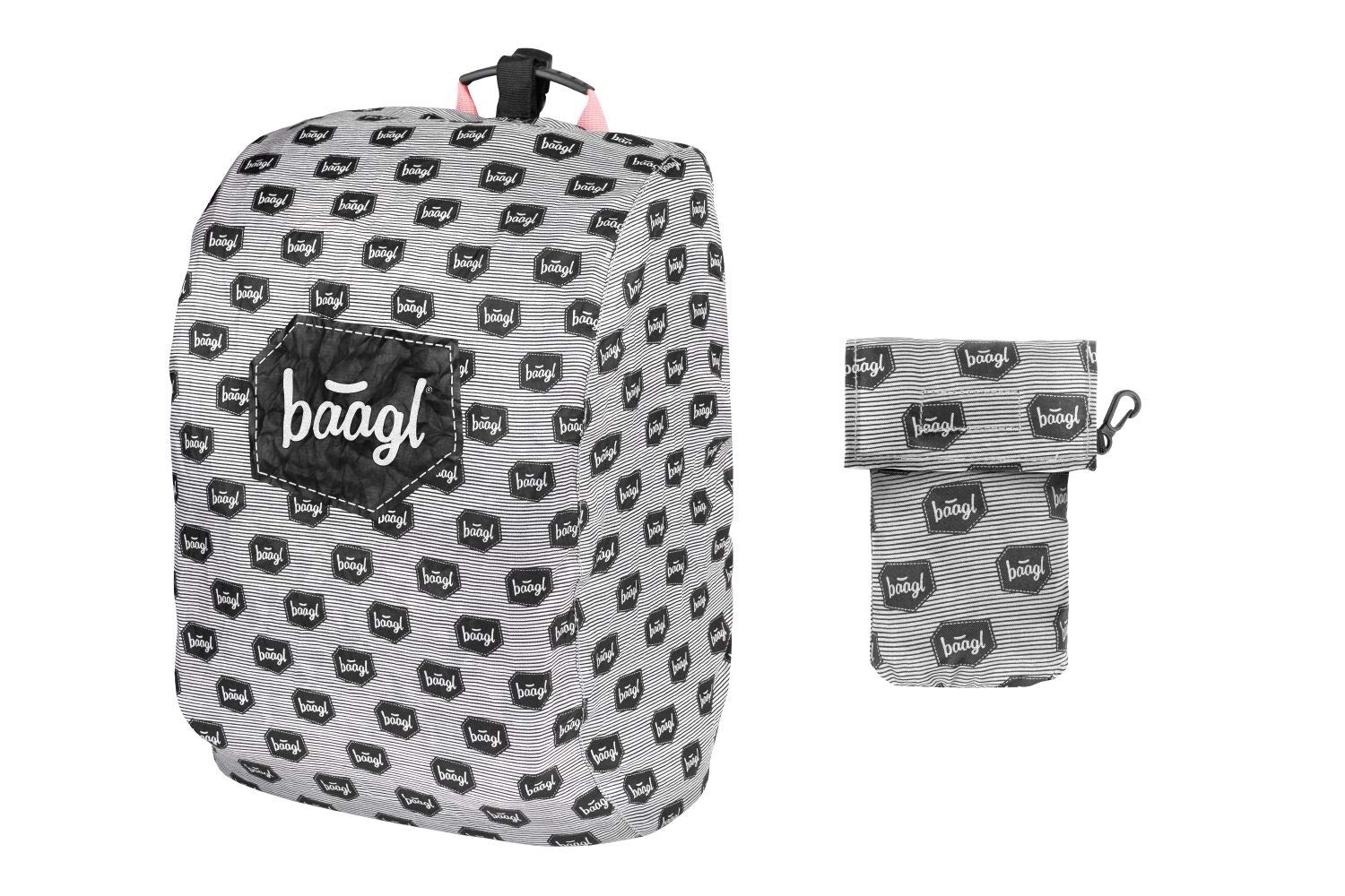Baagl Set da 3 Pezzi Zaino Scuola Primaria con Cintura sul Petto, Zainetto Ergonomico per Bambini, Panda, 37x28cm