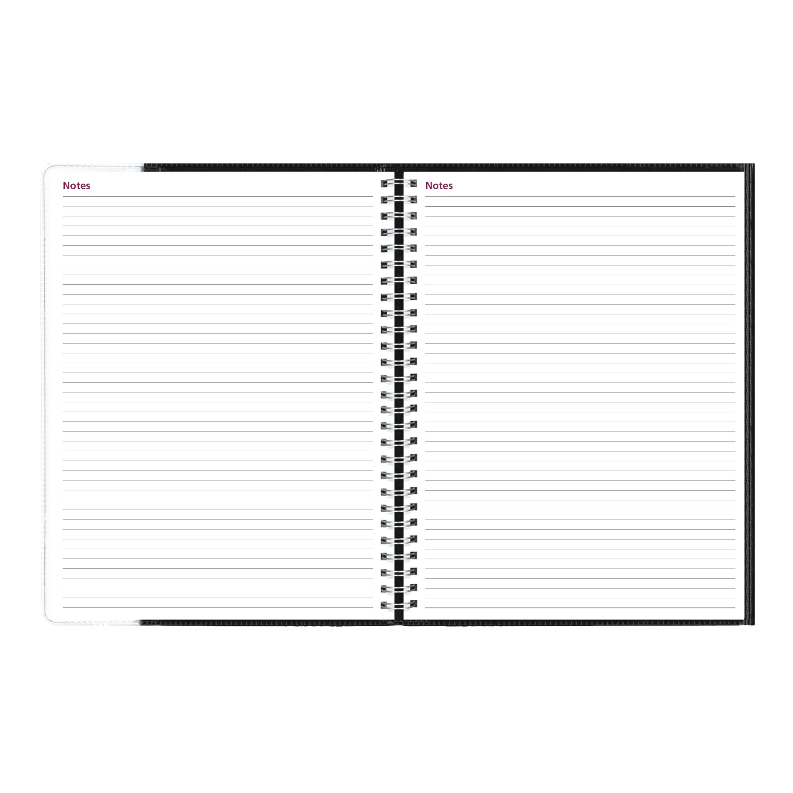 Brownline® 2027 Pre-Vu™ Agenda Settimanale, Copertina Flessibile a Tre Pieghe, Rilegatura a Doppio Filo, Nero (CB925.BLK)