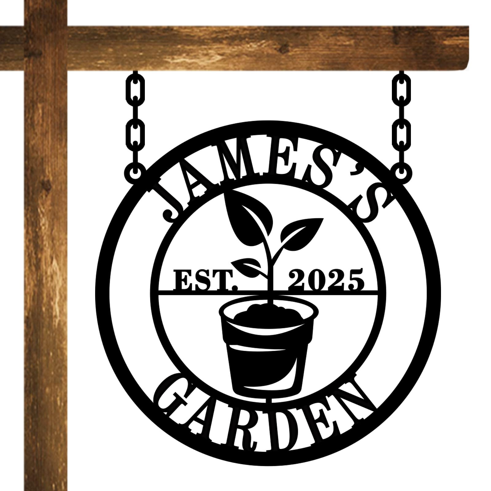ENFODREAM Personalized Metal Garden Sign