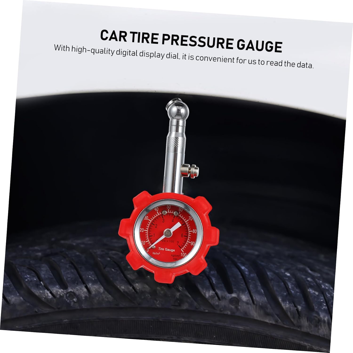 1Pc Portable Auto Tire Pressure Accurate Air Gauge for Cars Trucks Motorcycles Durable Lightweight Design with Reset Button Essential Car Accessory for Safe Driving