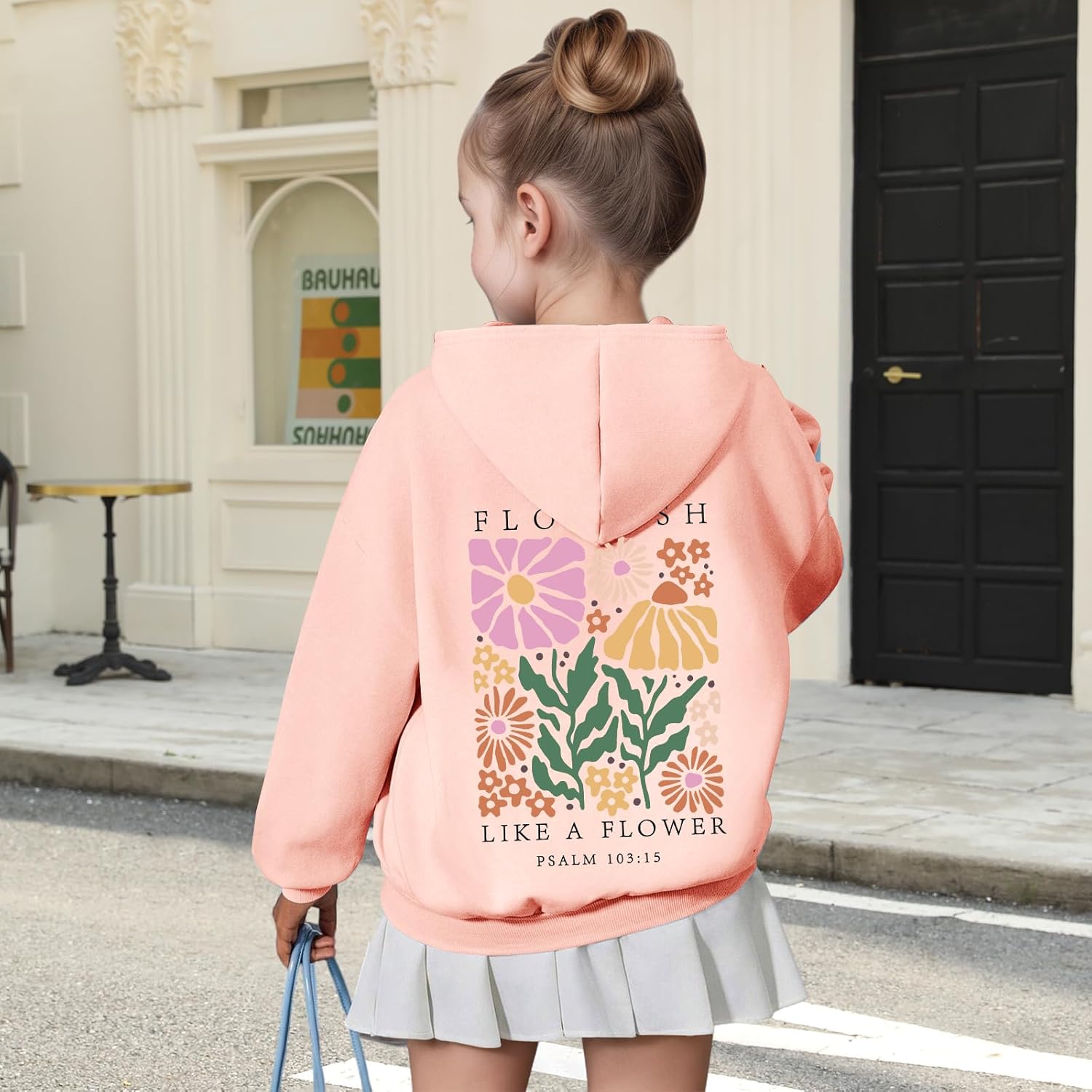 KEEVICI Cute Christian Hoodies For Girls Jesus Flower Graphic Hoodie Kids Faith Bible Verse Sweatshirt Religious Pullover Top - Image 3