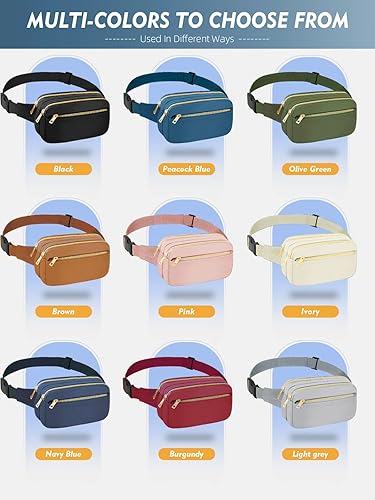 Miniatura 6 de FIORETTO Riñoneras para mujeres y hombres, a la moda, mini bolso cruzado con correa ajustable, bolsa pequeña para la cintura para correr,