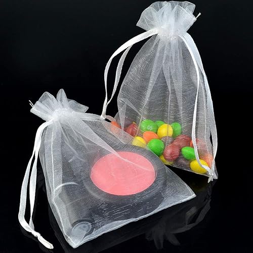 Miniatura 5 de 100 bolsas de organza  Bolsa de satén con cordón para el día de la madre, día de San Valentín, Halloween, boda, recuerdos de fiesta y joyas  3.54 x