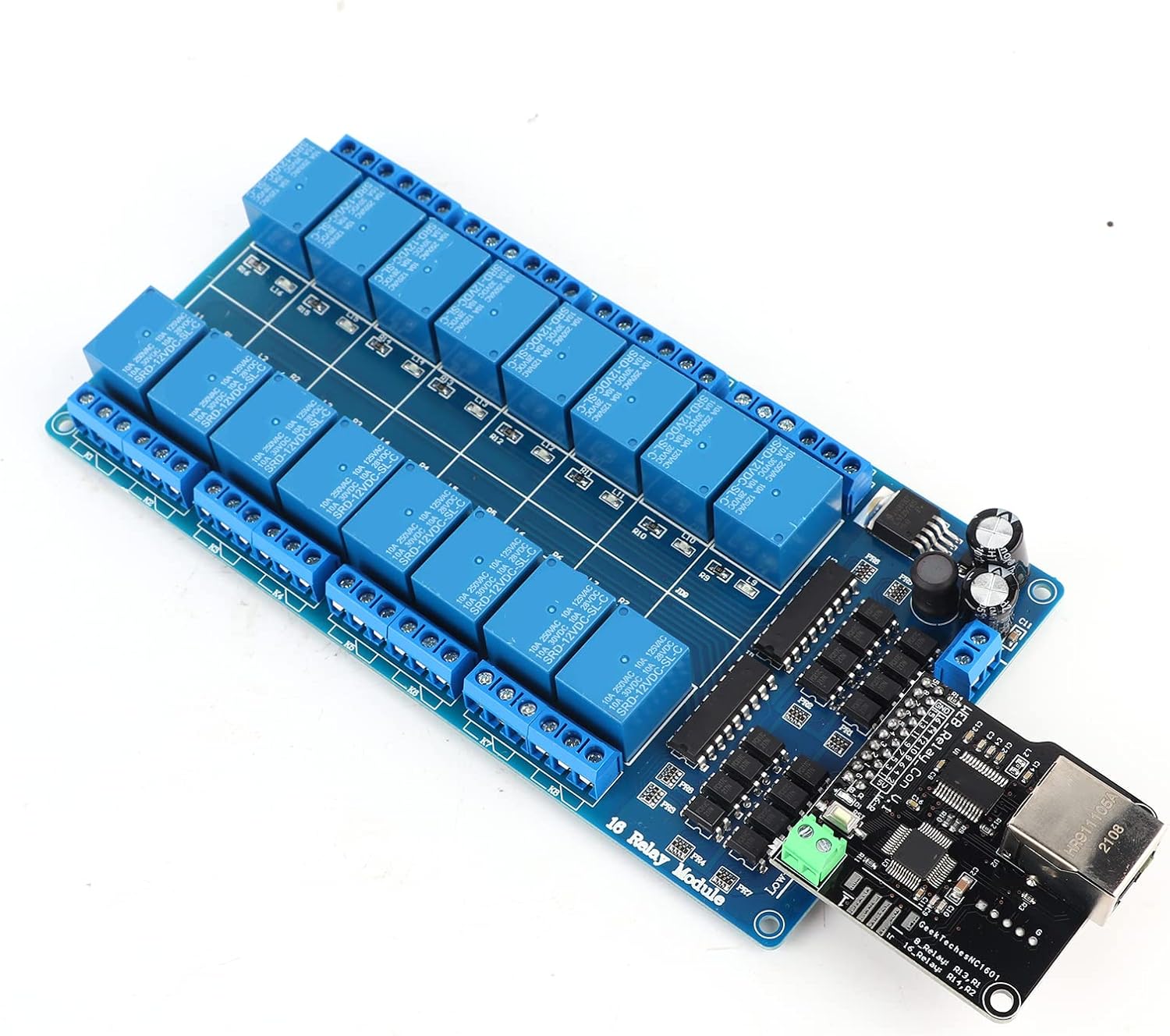 Ethernet Control Module LAN WAN Network Web Server RJ45 Port 16Channel Relay Professional Remote Device Controller for Smart Home Automation and Industrial Use
