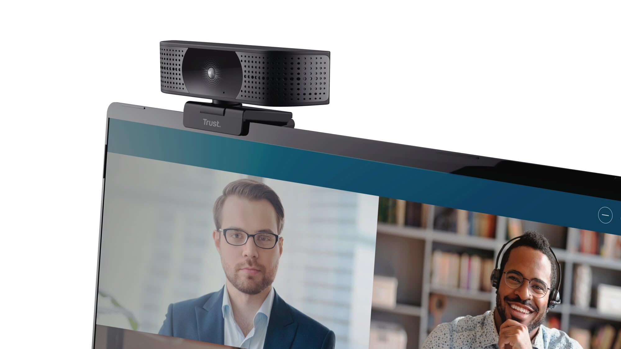 Trust Teza Webcam per PC 4K Ultra HD, 3840x2160, 2 Microfoni e Messa a Fuoco Automatica, USB Plug & Play, Web Camera per Teams, Zoom, Skype, Portatile, Laptop, Mac, Macbook - Nero