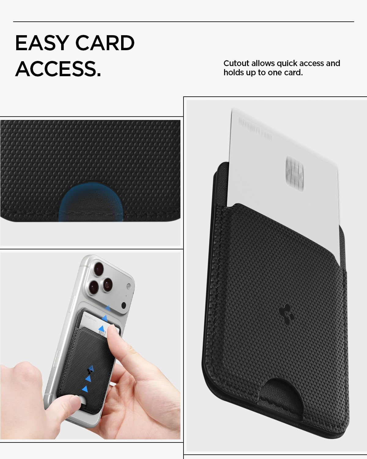 Spigen Slim Fold MagFit Portafoglio MagSafe, Supporto Regolabile, Porta Carte Magnetico, Wallet 1 Scomparti per iPhone 17 17e 16 15 14 13 12 Pro Max & Cover MagSafe e Pixelsnap