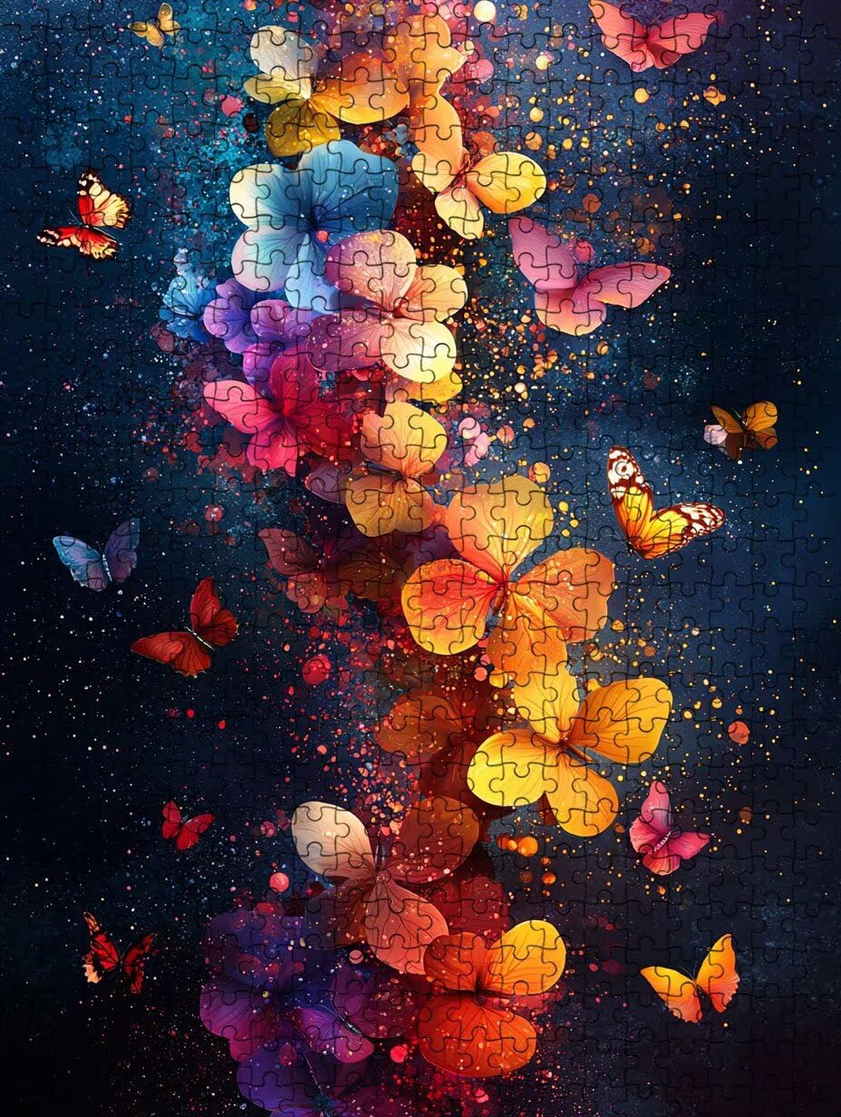 Puzzle 5000 elementów, motyle, kolorowe kwiaty, puzzle dla dorosłych 5000, klasyczne puzzle, gra zręcznościowa, puzzle dla całej rodziny, dekoracja, puzzle, prezenty, BXHZW3-377