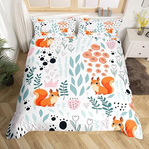 Vista 154 de Erosebridal Funda de edredón de zorro kawaii, juego de ropa de cama de zorro de dibujos animados, funda de edredón con 2 fundas de almohada para Fox