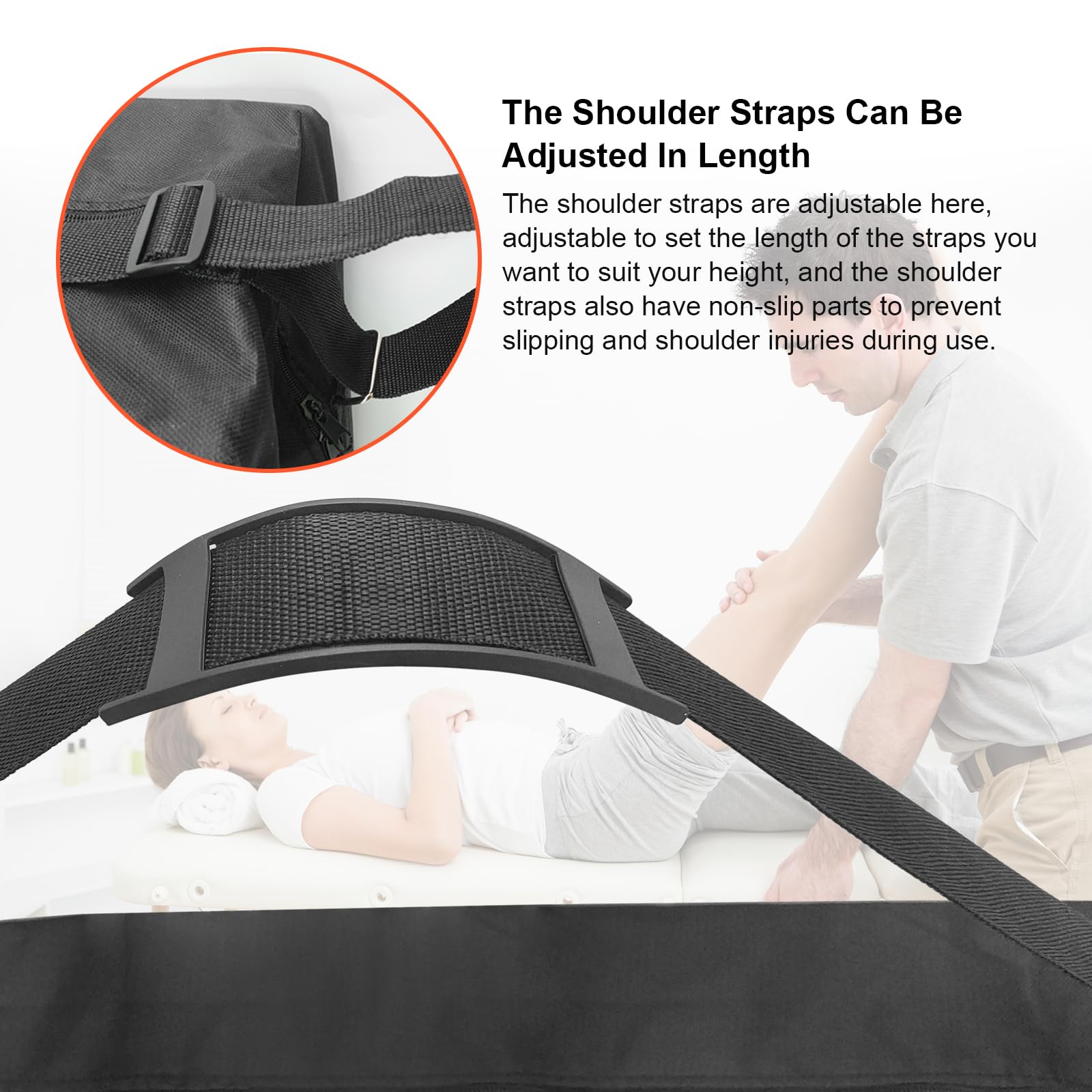 Bolsa de transporte profesional para mesa de masaje con ruedas y correa para el hombro, estuche de almacenamiento plegable resistente para cama de masaje portátil, accesorios de mesa, modelo 6