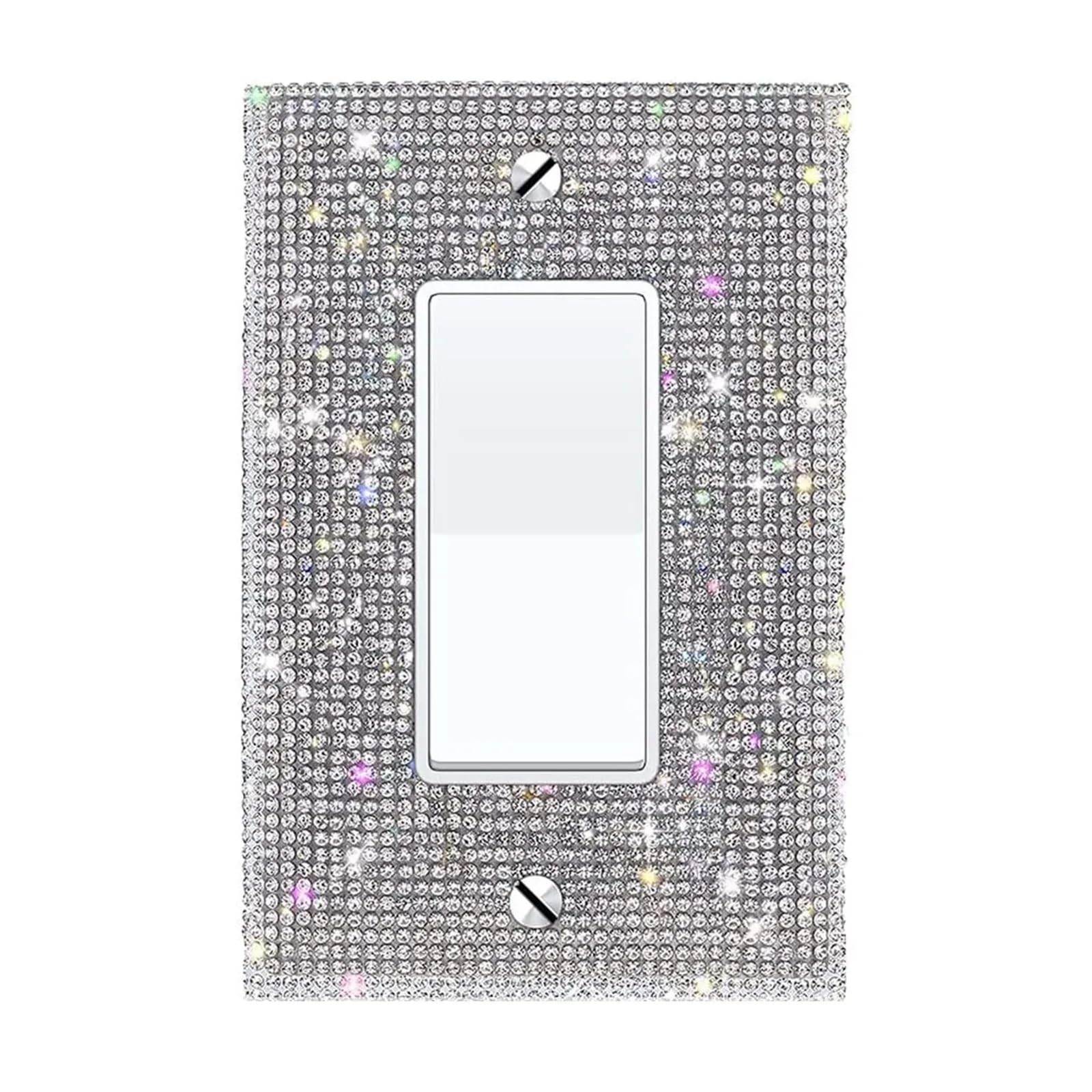 Light Switch Surround 4pcs Rhinestone Switch Plate Covers Glitter Diamond Wall Plate US Standard Rectangle Crystal Decor