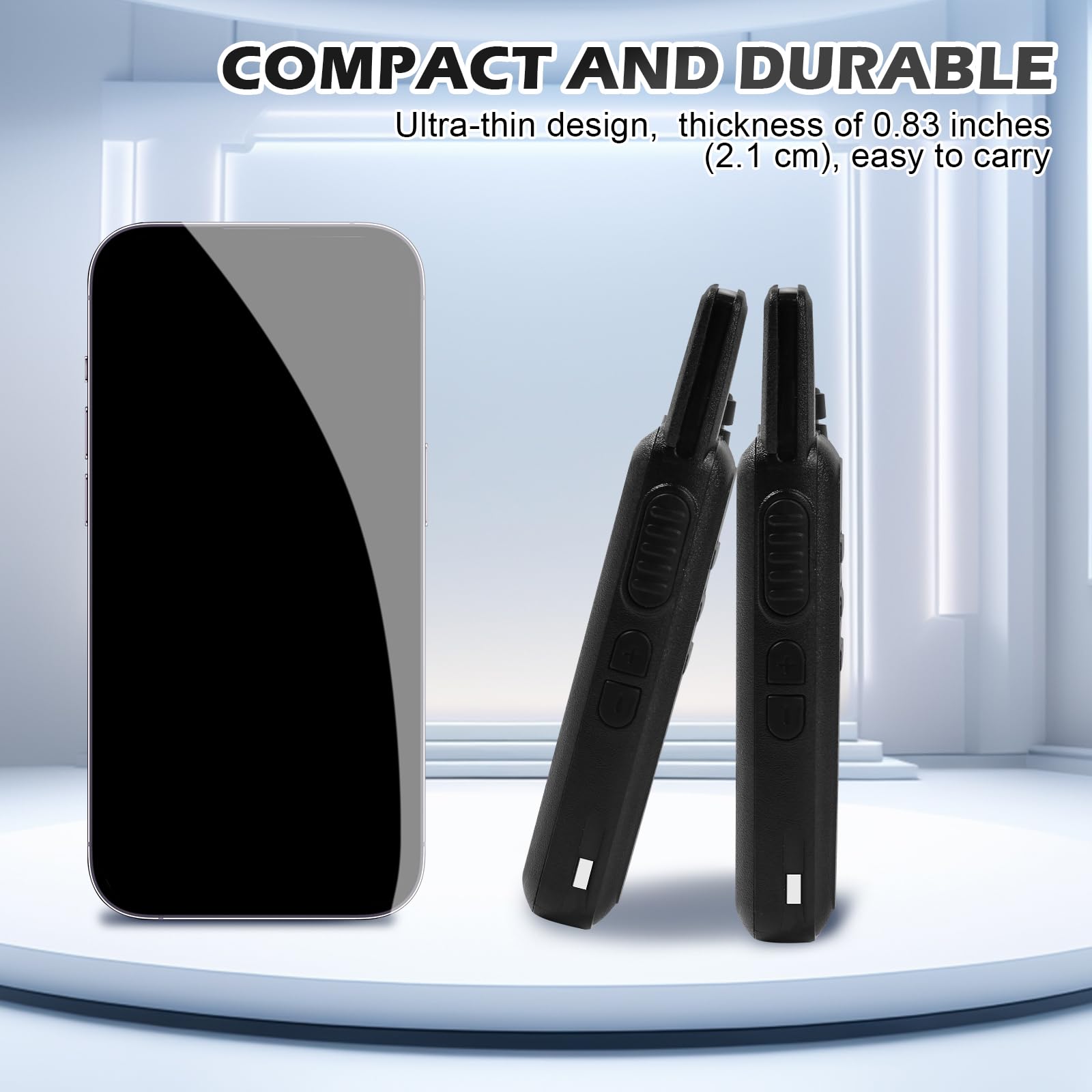 Voopon Rechargeable Walkie Talkies for Adults 22 FRS Channels Two-Way Radios with Earpieces Long Range VOX Mini Transceivers for Business Company USB Charger for Camping Hiking Church Shop (2 Pack)