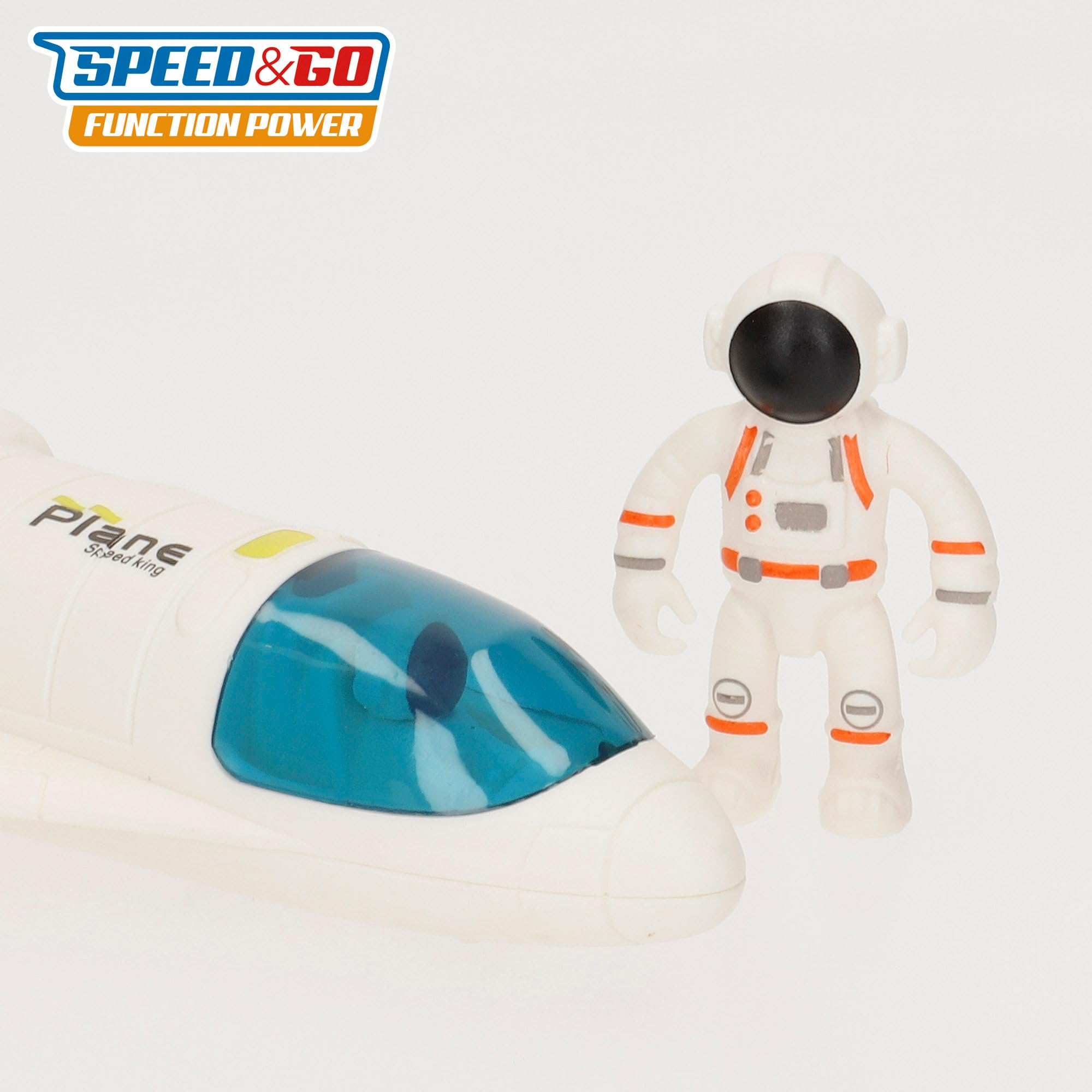 ColorBaby 47944 Speed & Go Set exploración Espacial, 7 Figuras, Astronauta, Cohete, Nave, Antena, Satélite, Juguetes y Juegos del Espacio para niños, Astronomía, Regalo niña 3 años Educativo