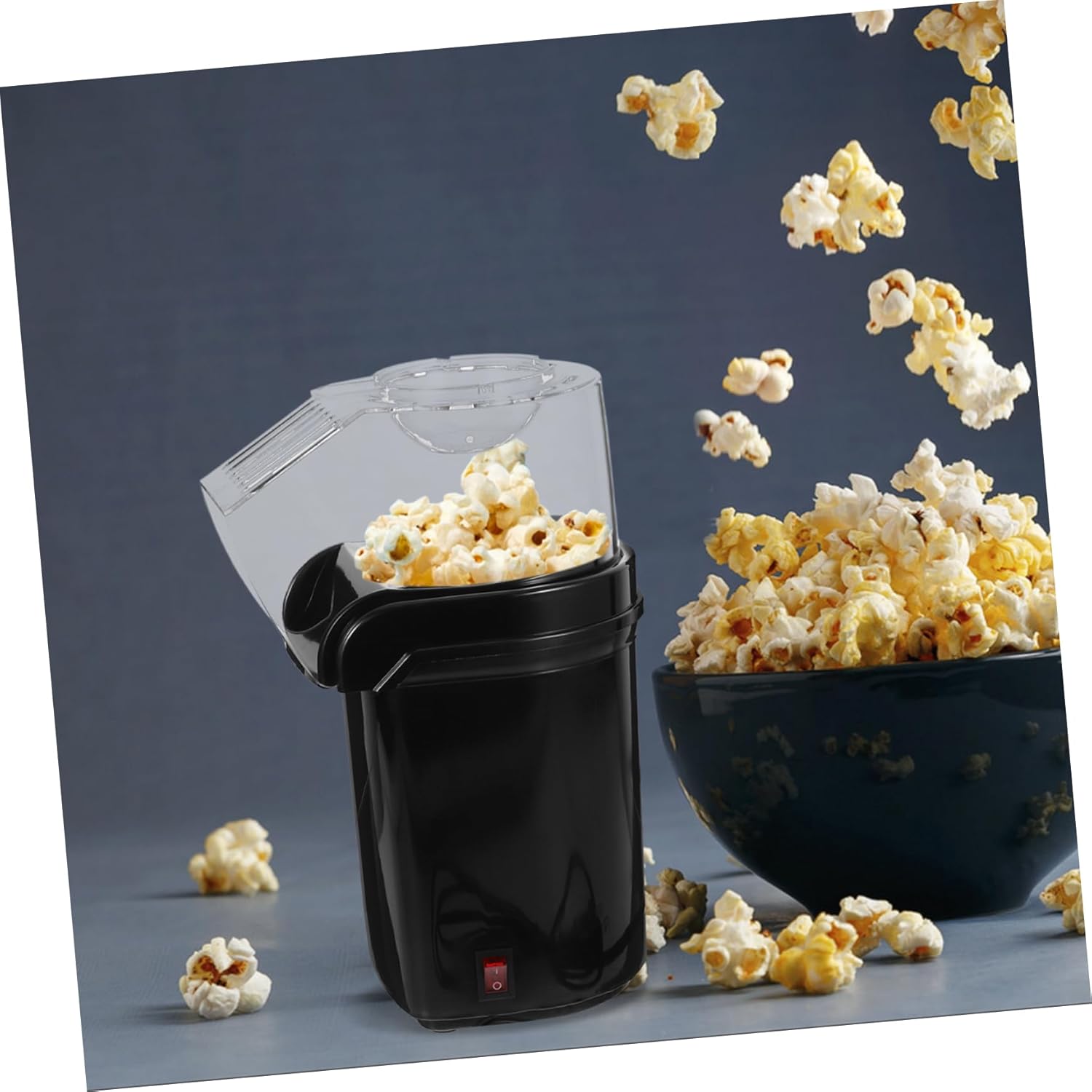 Mini Electric Hot Air Popcorn Machine Automatic Popper Maker with Scoop Compact Portable Design for Healthy Snack Safe Auto Shutoff for Movie Nights and Home Parties