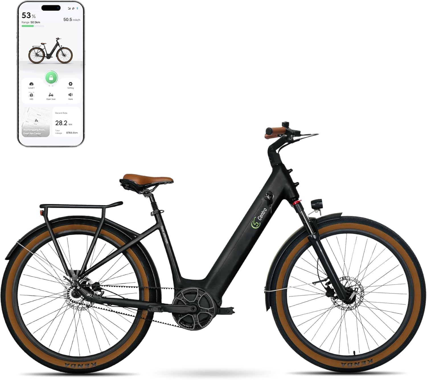 C5R Bici Elettrica Trekking, 27.5" ATB All Terrain E-Bikes con Antifurto e GPS, 70Nm a Motore Centrale, GATES Carbon Drive, Freno idraulico, E-bike da turismo for uomo e da donna, Legale EU