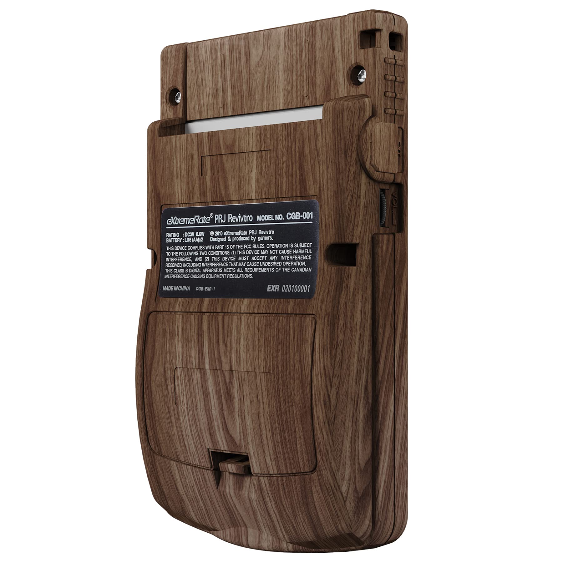 eXtremeRate Coque de Remplacement avec Boutons pour GBC Gameboy Color, Compatible avec GBC OSD IPS & Regular IPS & Standard LCD, Console et Écran Non Inclus-Grain de Bois