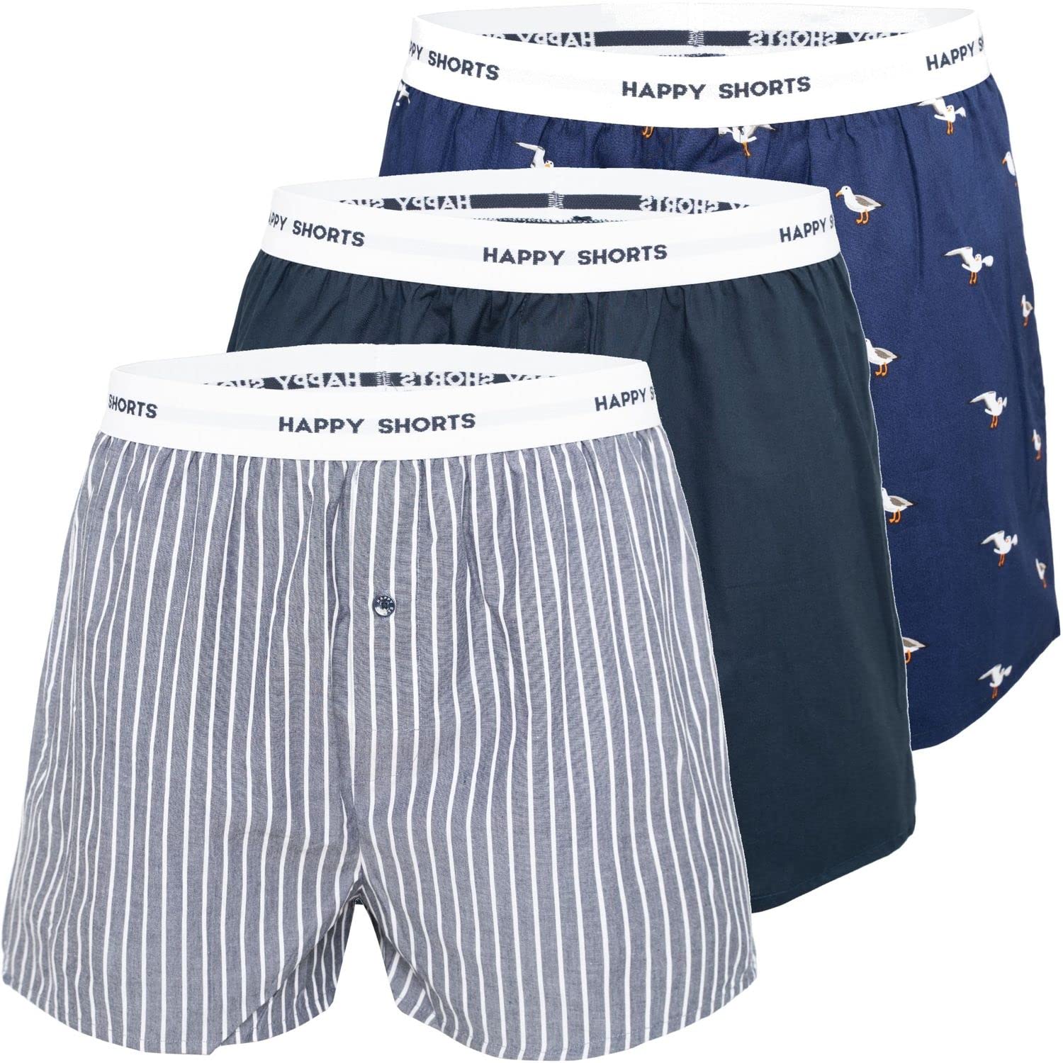 thumbnail: Happy Shorts American Boxer 3-Pack Heren - Grappige En Comfortabele Boxershorts In S-XXL