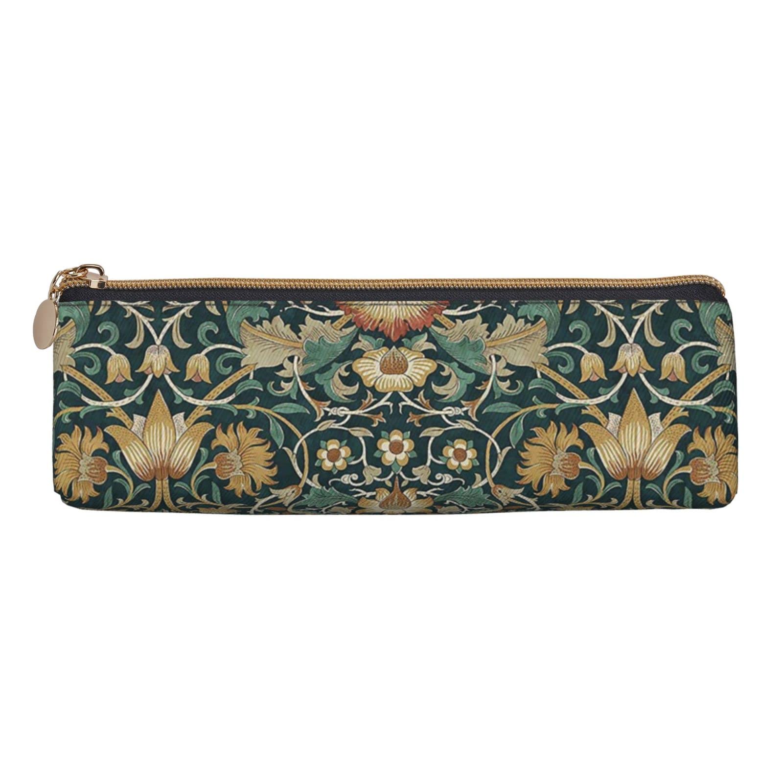 Amazon.co.jp: 三角ペンケース レザー製 William Morris ウィリアム