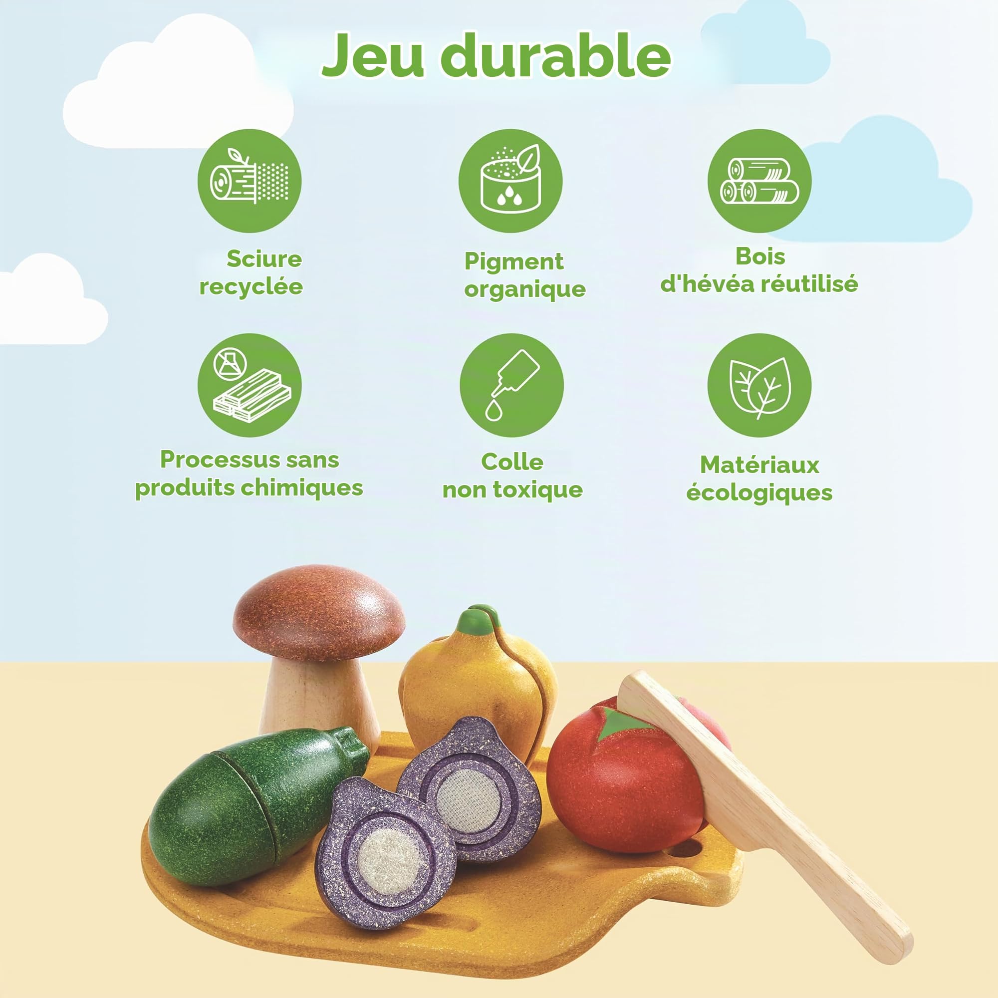 Plantoys - Pt3601 - Jeu D'imitation - Cuisine - Assortiment De Légumes, Bois