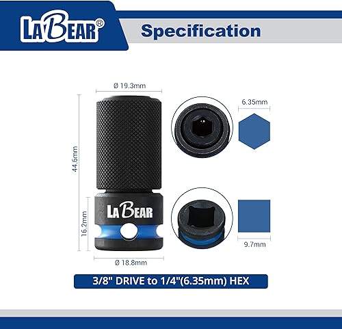 Miniatura 7 de LaBear - 1 adaptador hexagonal de 12 a 716, adaptador de cambio rápido de 12 "Drive a 716" Hex Drive