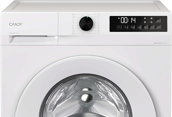 CANDY Quick Pro Washing Machine, 9kg Wash 1400 RPM, A-20 Energy Class, 16 Programmes, Mix-Power System, BuiltTo Last, White, 55x60x85 cm - GD 498-80 [Energy Class A]
