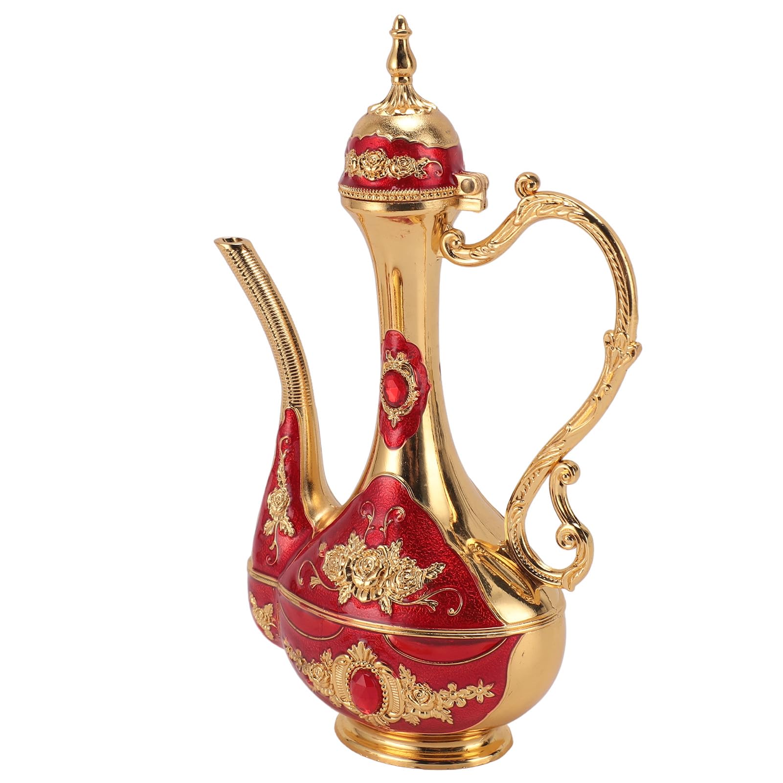 Herbata herbaty, Zestaw dzbanków do kawy i herbaty w stylu vintage z 6 tacami(Red)