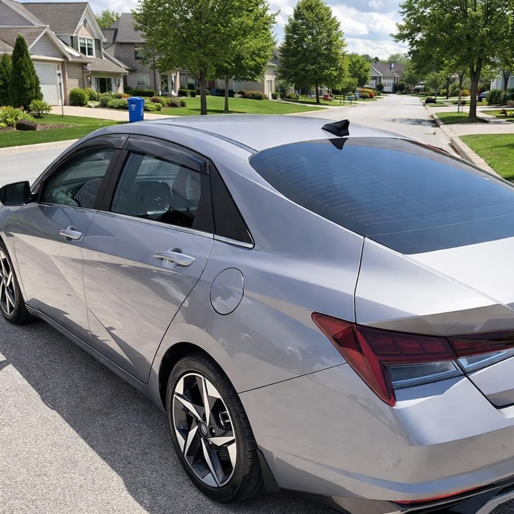 2021-2026 Tape-on Rain Guards for Hyundai Elantra Side Window Deflector Visors SE SEL Sport N Line Limited Hybrid Durable Tinted Vent Shade 2022 2023 2024 2025