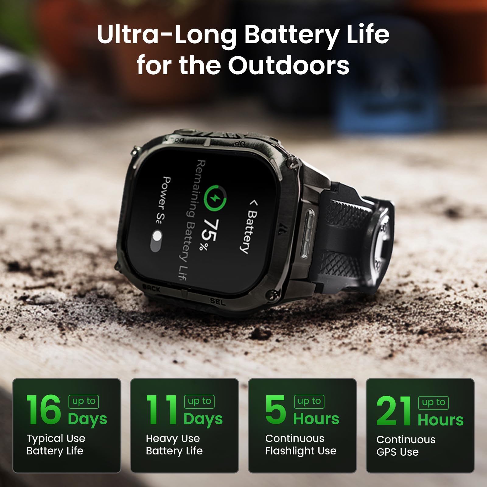 Kospet Smart Watch Series Tank M3 49 mm Bluetooth Calling IP69K Wodoodporny 170+ trybów sportowych - czarny