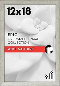 Americanflat 12x18 Poster Frame with Polished Plexiglass - White Picture Frame - Wide Photo Frames Made of Engineered Wood for Vertical or Horizontal Wall Display - Epic Collection - White