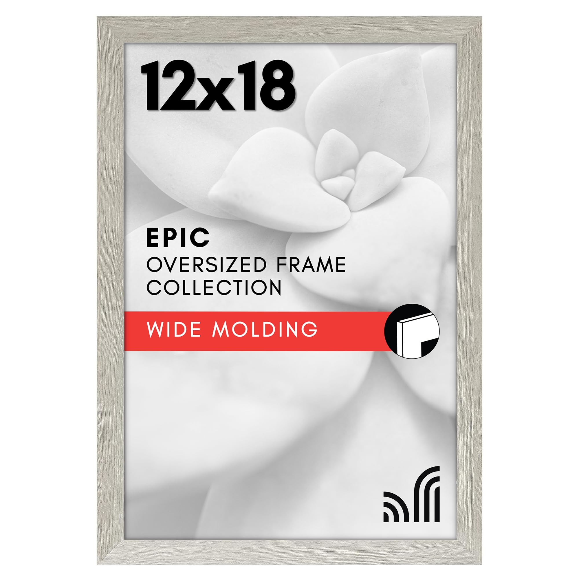 Americanflat 12x18 Poster Frame with Polished Plexiglass - White Picture Frame - Wide Photo Frames Made of Engineered Wood for Vertical or Horizontal